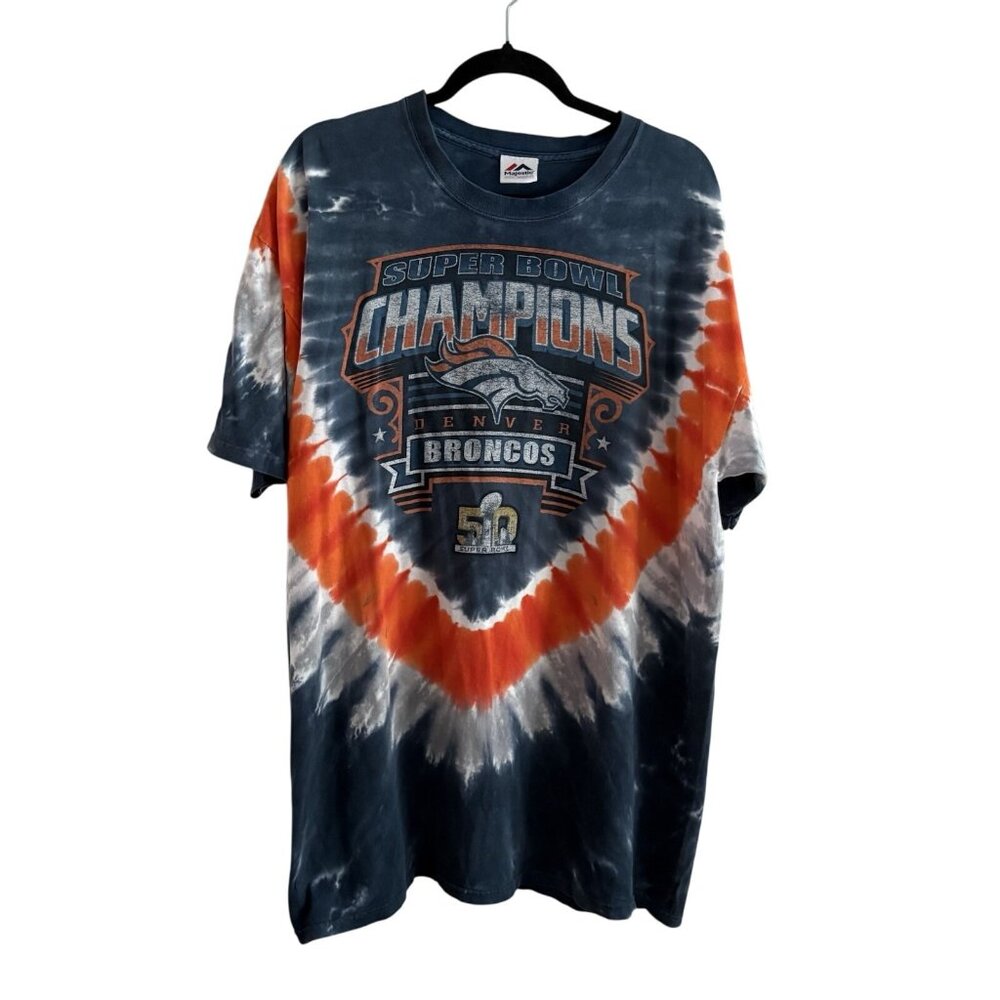 Majestic NFL Denver Broncos Super Bowl 50 Champions Adult XXL Tie Dye T-Shirt **
